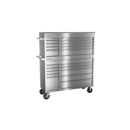 Champion Tool Storage FMPro SST Top Chest/Cabinet, 21 Drawer, Silver, Stainless Steel, 54 in W x 20 in D FMPS5421RC